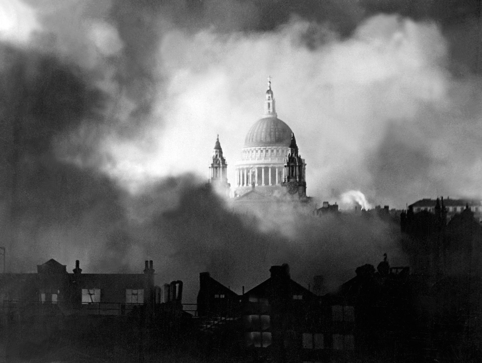 St. Paul's during WWII bombing raid